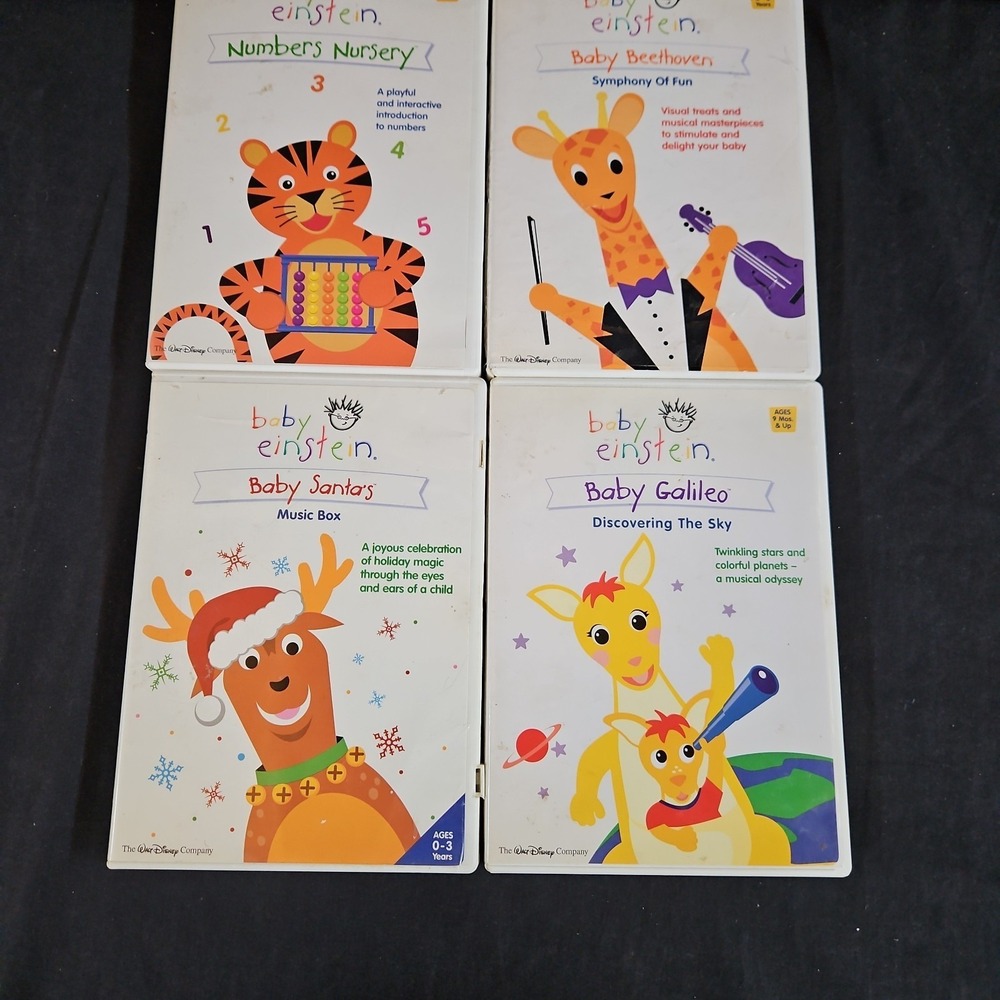 Baby Einstein Learning DVD's Set of 4 Nursery, Beethoven, Galileo, Santa